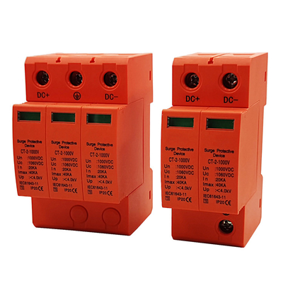 DC 1000V 1500V Photovoltaic Voltage Surge Protective Device Protection Power Supply System of Lightning Surge Current Low Voltage Lightning Arrester YIKA SPD 20KA 2P 3P 4P